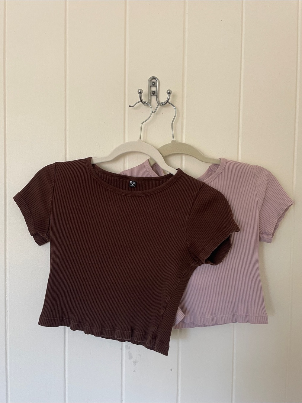 Bundle Uniqlo Women’s Crop Tee - Brown & Light Purple